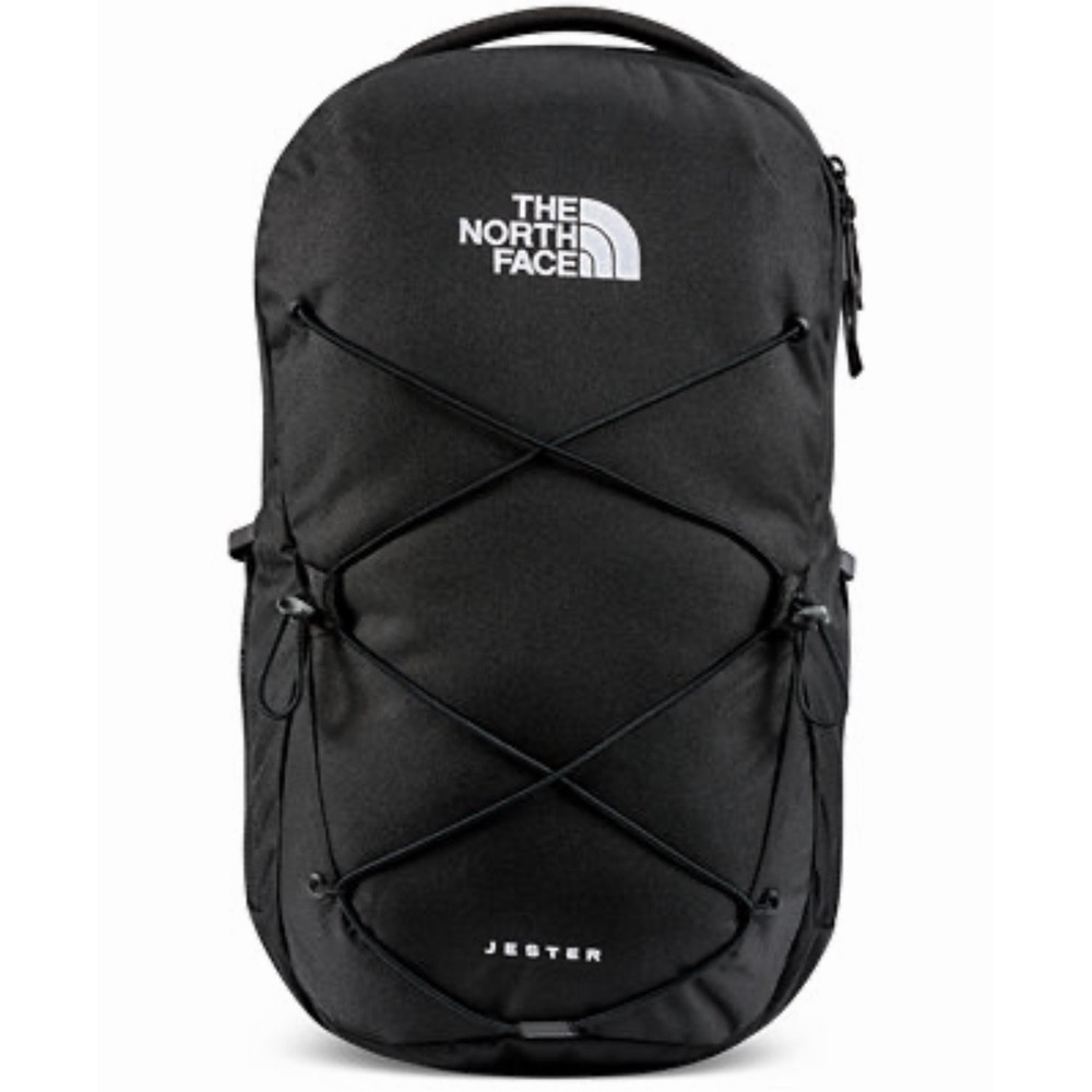 The North Face Black Jester Laptop Backpack Front Bungee School Work Travel